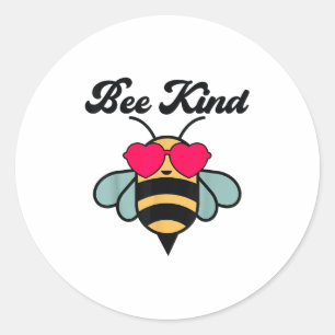 Bee-shirt Girls Bumble Bee Kind Toddler Kids Cute Classic Round Sticker