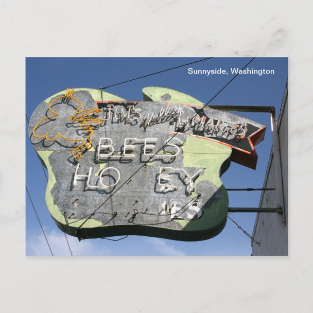 Bee Sign- Sunnyside, Washington Postcard (Front)