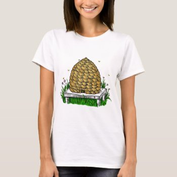 Bee Skep Color T-shirt by Shaneys at Zazzle
