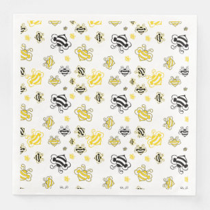 Bee Sketch Paper Napkins – Elegant Honeybee Party 