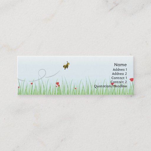 Customizable Bee - Skinny Business Card Template