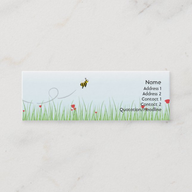 Bee - Skinny Mini Business Card (Front)