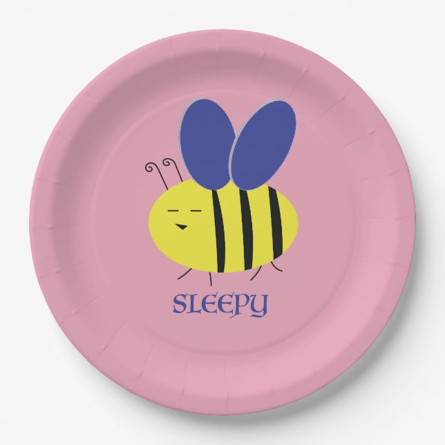 Bee Sleepy Paper Plates (Front)