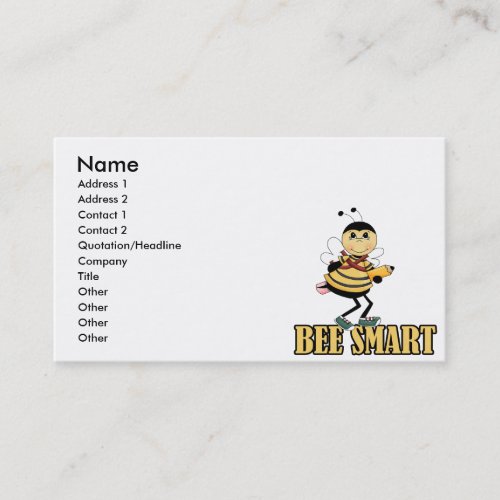 bee smart bumble bee with pencil business card templates