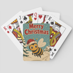 Bee Snow Path Animal Christmas Poker Cards