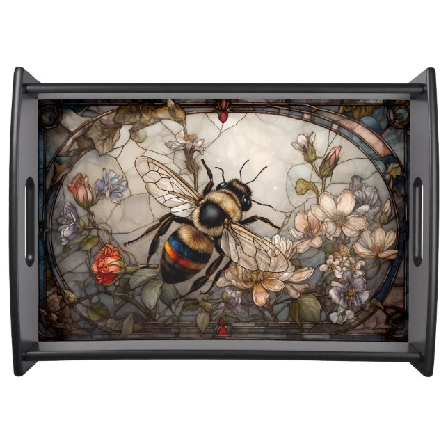 Bee Stained Glass Serving Tray (Front)