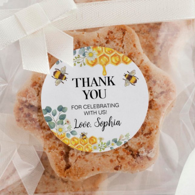 Bee Sticker Labels Birthday Baby Shower (Creator Uploaded)