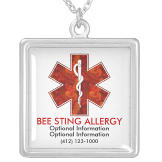 Bee Sting Allergy Medical   Necklace