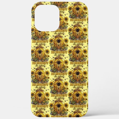 Bee Sunflower Art Be Honest Be Sweet Pattern iPhone 12 Pro Max Case