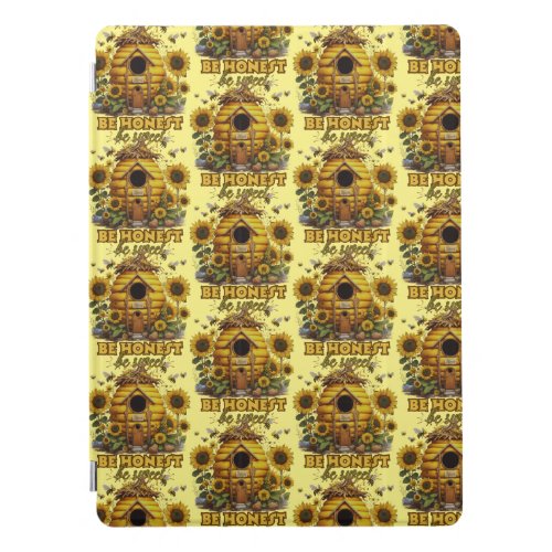 Bee Sunflower Art Be Honest Be Sweet Pattern iPad Pro Cover