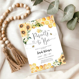 Bee Sunflower Baby Shower Invitation