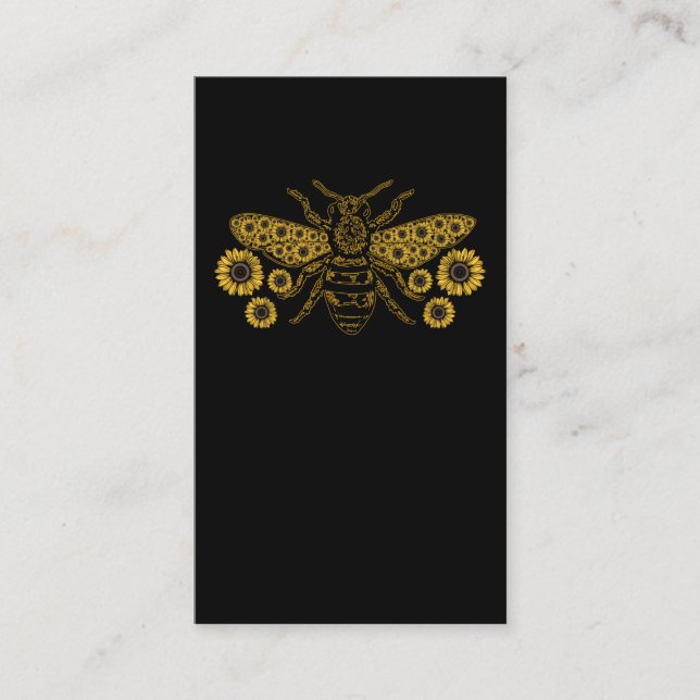 Bee Sunflower Beekeeping Honey Bees Lover Business Card (Front)