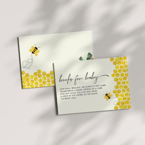 Bee  Sunflower Books For Baby Enclosure Card