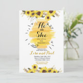 Bee Sunflower He or She Gender Reveal Invitation (Standing Front)