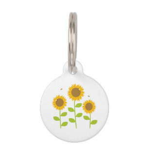Bee Sunflowers Pet ID Tag