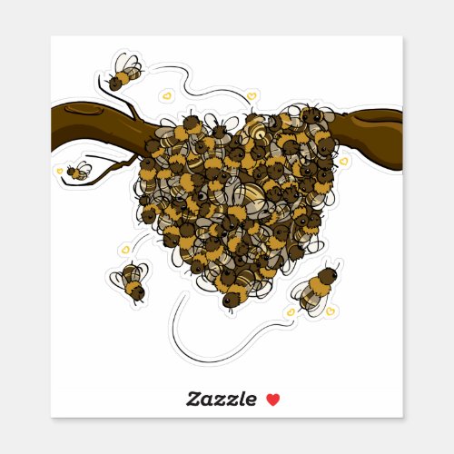 Bee Swarm _ Heart Swarm Sticker