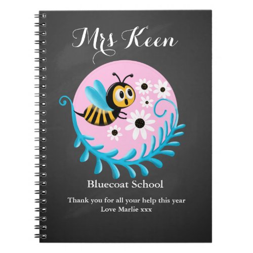 Bee Teacher chalkboard retirement leaving bee Notebook