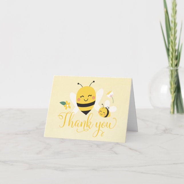 Bee Thank You Card for Baby Shower (Front)