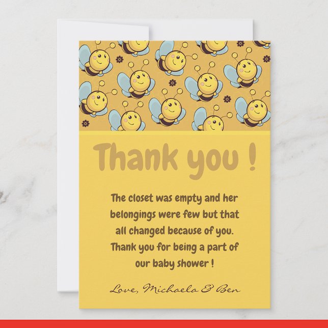 Bee thank you cards,Baby Shower Girl Mommy to bee Card (Creator Uploaded)