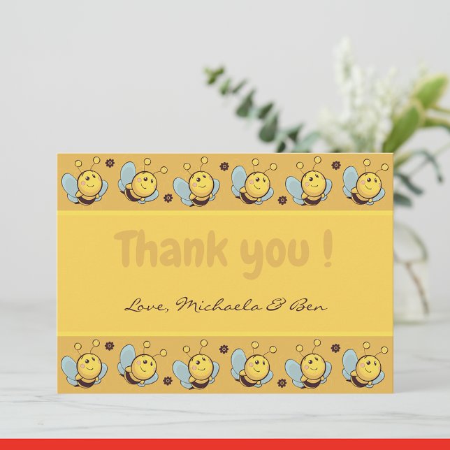 Bee thank you cards, Cute Bumblebee Gender neutral Card (Creator Uploaded)