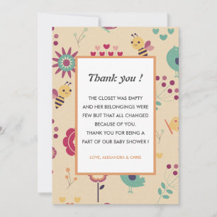 Bee thank you cards Cute Whimsical
