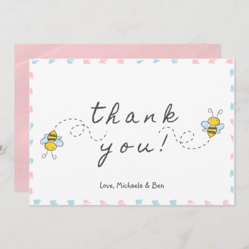 Bee thank you cards mommy to bee baby shower