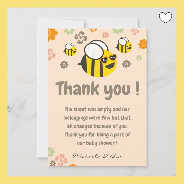 Bee thank you cards Sweet as can bee Mommy to bee (Creator Uploaded)