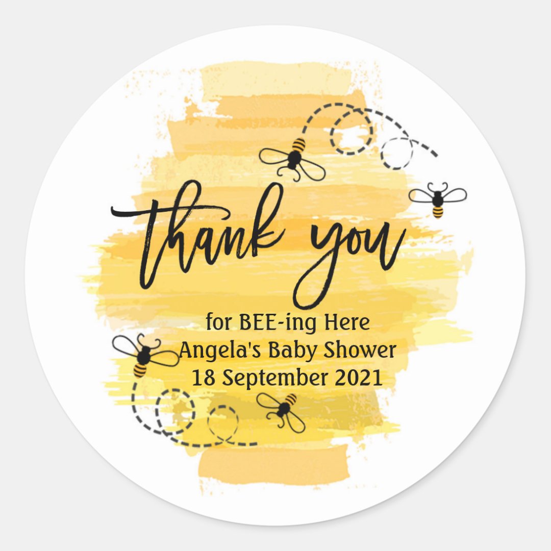 Bee Thank You for bee-ing here thank you Sticker | Zazzle