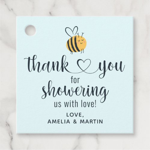 Bee Thank You For Showering Us With Love Favor Tags