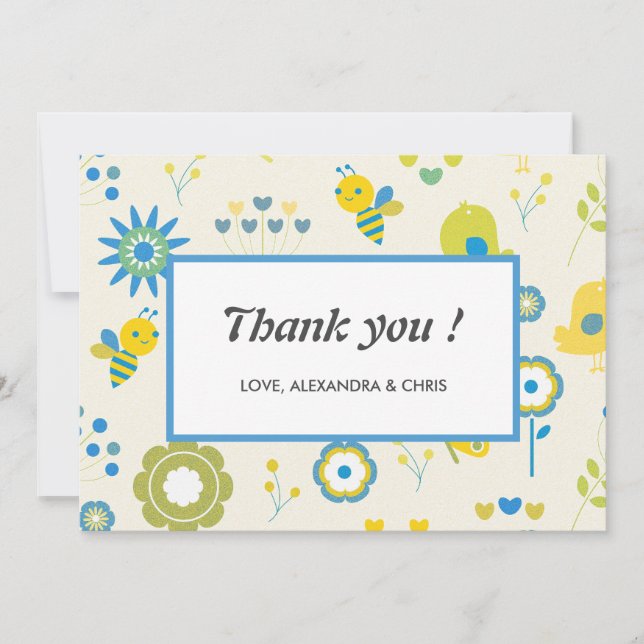 Bee thank you Mommy to bee Baby shower Card (Front)