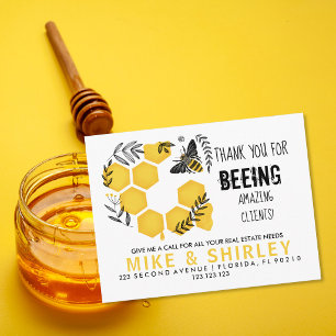 bee thank you Real estate Open House Pop by Announcement Postcard