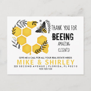 bee thank you Real estate Open House Pop by Announcement Postcard