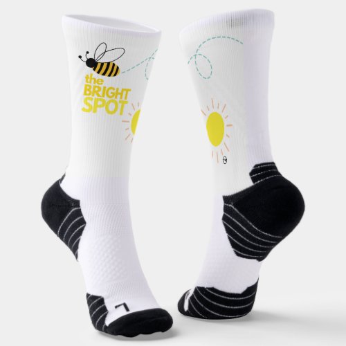 Bee the Bright Spot athletic crew socks