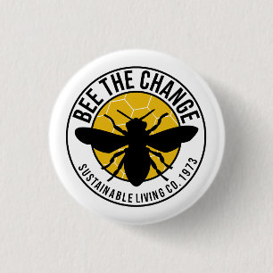 'Bee The Change' 3cm round badge Button