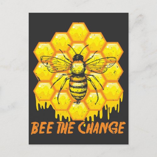 Bee The Change Beekeeping Honey Womb Honey Bees Postcard