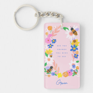 Bee the Change Keychain