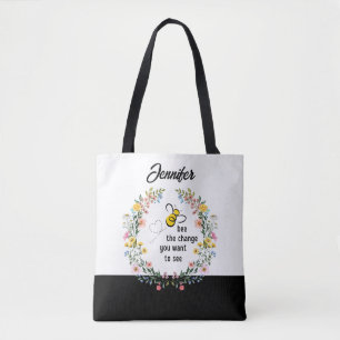 Bee the Change Personalized Tote Bag