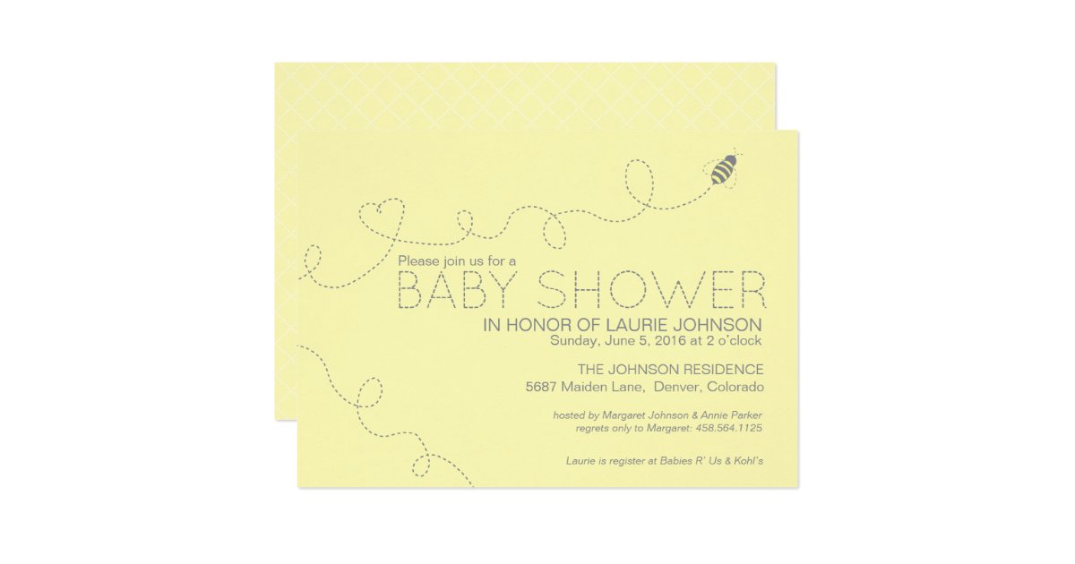 Bee Theme Baby Shower Invitation | Zazzle