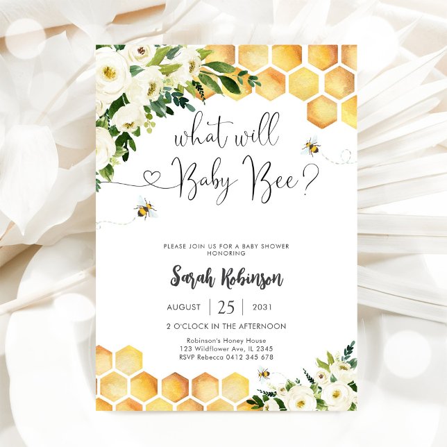 Bee Theme Baby Shower Invitation (Creator Uploaded)