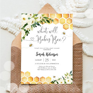 Bee Theme Baby Shower Invitation