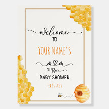 Bee Theme Baby Shower Poster (front and back) 