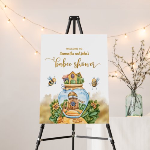 Bee Theme Baby Shower Welcome Sign