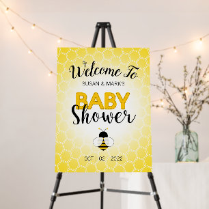 Bee Theme Baby Shower Welcome Sign Foam Board.