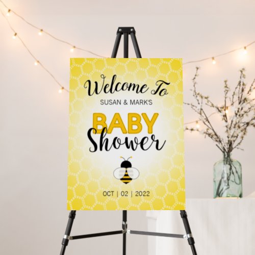 Bee Theme Baby Shower Welcome Sign Foam Board