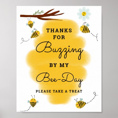 Bee Theme Birthday Party Favor Sign  Bee_Day