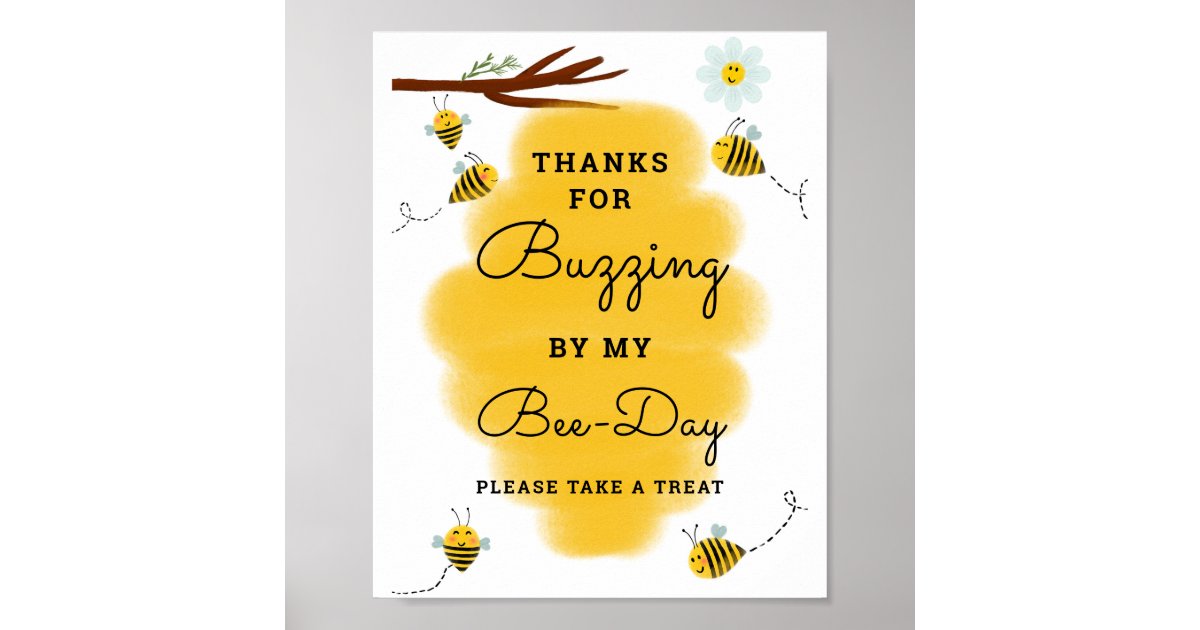 Bumble Bee First Birthday Sign, Milestone Art Print, Bee Party