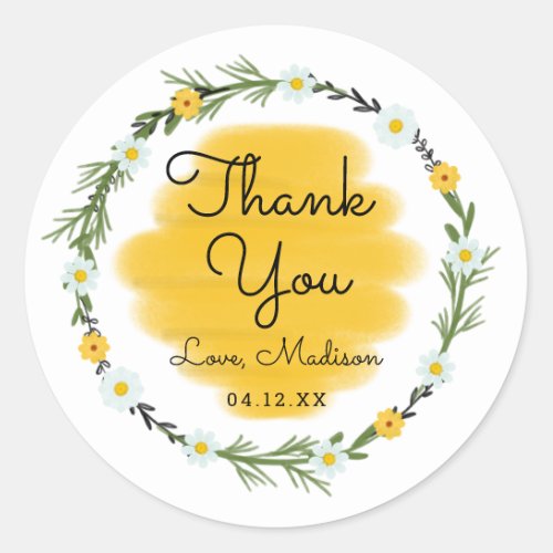 Bee Theme Birthday Party Thank You Sticker