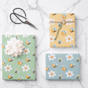 Bee Theme Cute Kids Wrapping Paper