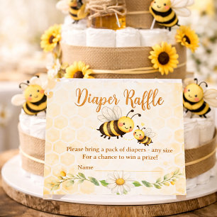 Bee Theme Diaper Raffle Baby Shower Business Card