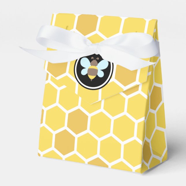 Bee Theme Honeycomb Favor Boxes (Front Side)